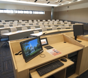 Classroom 160 tiered row seating